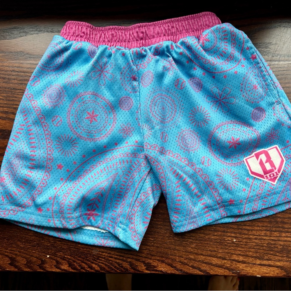 Kids Blue and Pink Patterned Shorts